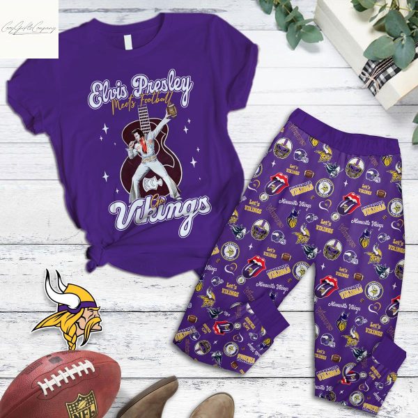 Minnesota Vikings x Elvis Presley Pajamas Set
