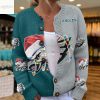Philadelphia Eagles Santa Hat Christmas Cardigan Jacket