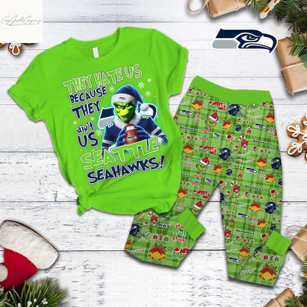 Seattle Seahawks They Hate Us Because They Ain’t Us Grinch Pajamas Set