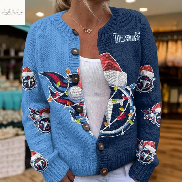 Tennessee Titans Santa Hat Christmas Cardigan Jacket