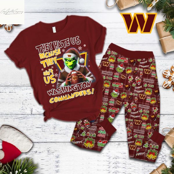 Washington Commanders They Hate Us Because They Ain’t Us Grinch Pajamas Set