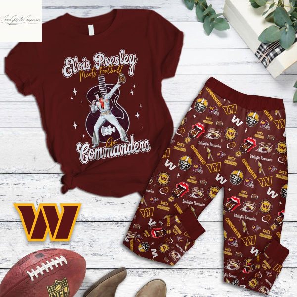 Washington Commanders x Elvis Presley Pajamas Set