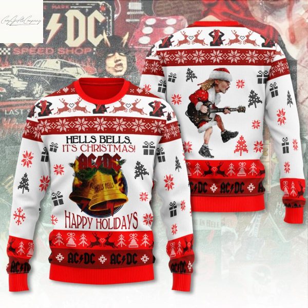 ACDC Hells Bell It’s Christmas Happy Holiday Ugly Sweater