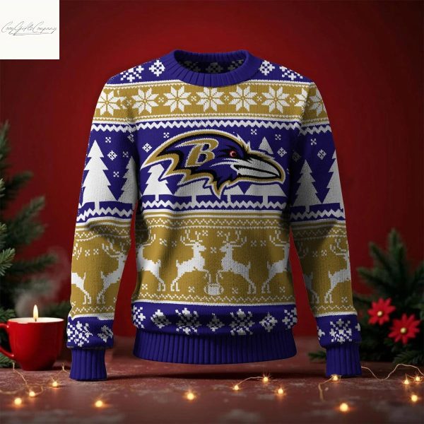 Baltimore Ravens 2025 Christmas New Ugly Sweater