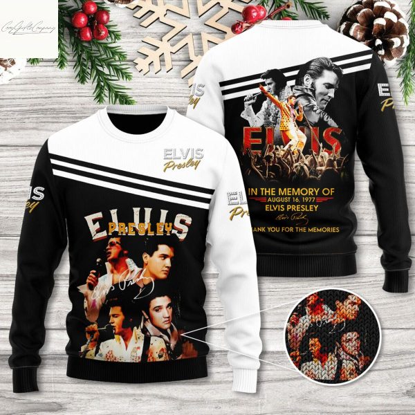 Elvis Presley In The Memory Of 1977 Ugly Sweater