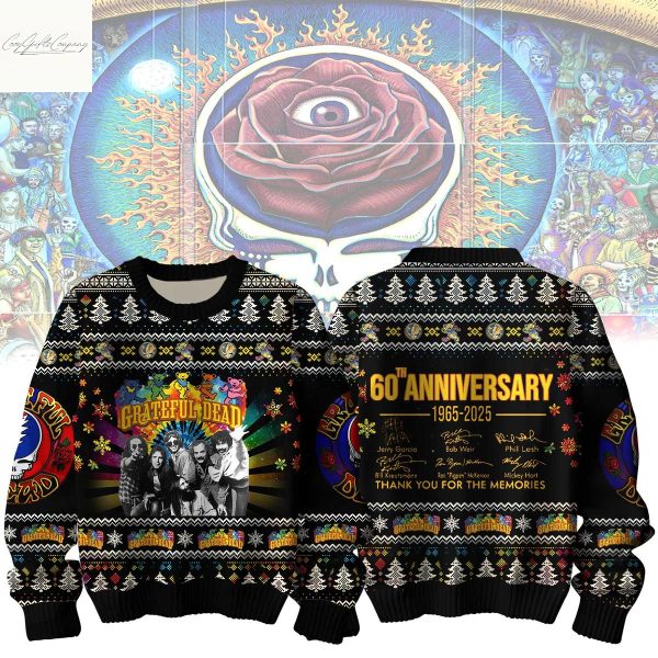 Grateful Dead 60th Anniversary 1965 2025 Memories Ugly Sweater