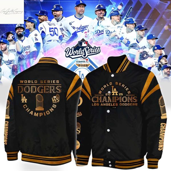 Los Angeles Dodgers 2025 World Series Champions Black Baseball Jacket