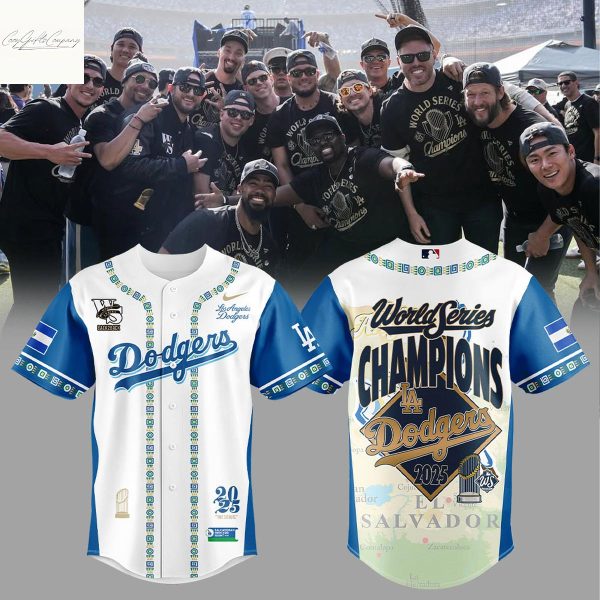 Los Angeles Dodgers Back To Back Champions Salvadoran Heritage 2025 Jersey