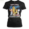 Los Angeles Dodgers Snoopy Back 2 Back Champions T Shirt