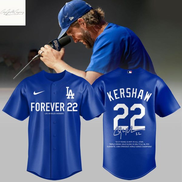 Los Angeles Dodgers Thank You Clayton Kershaw Forever 22 Jersey