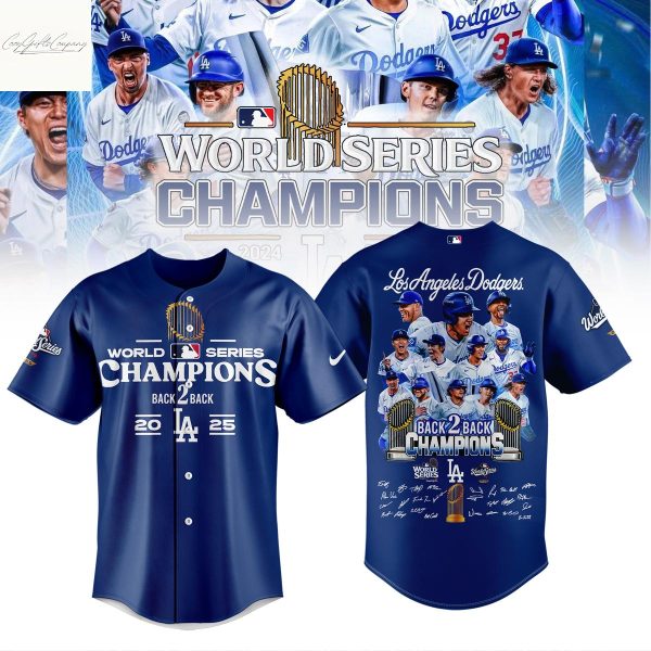 Los Angeles Dodgers World Series Back 2 Back Champions 2025 Jersey