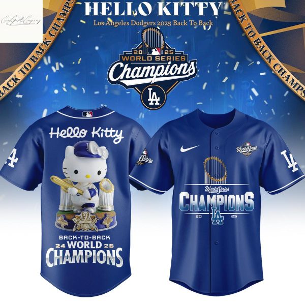 Los Angeles Dodgers x Hello Kitty 2025 World Series Back To Back Champions Jersey