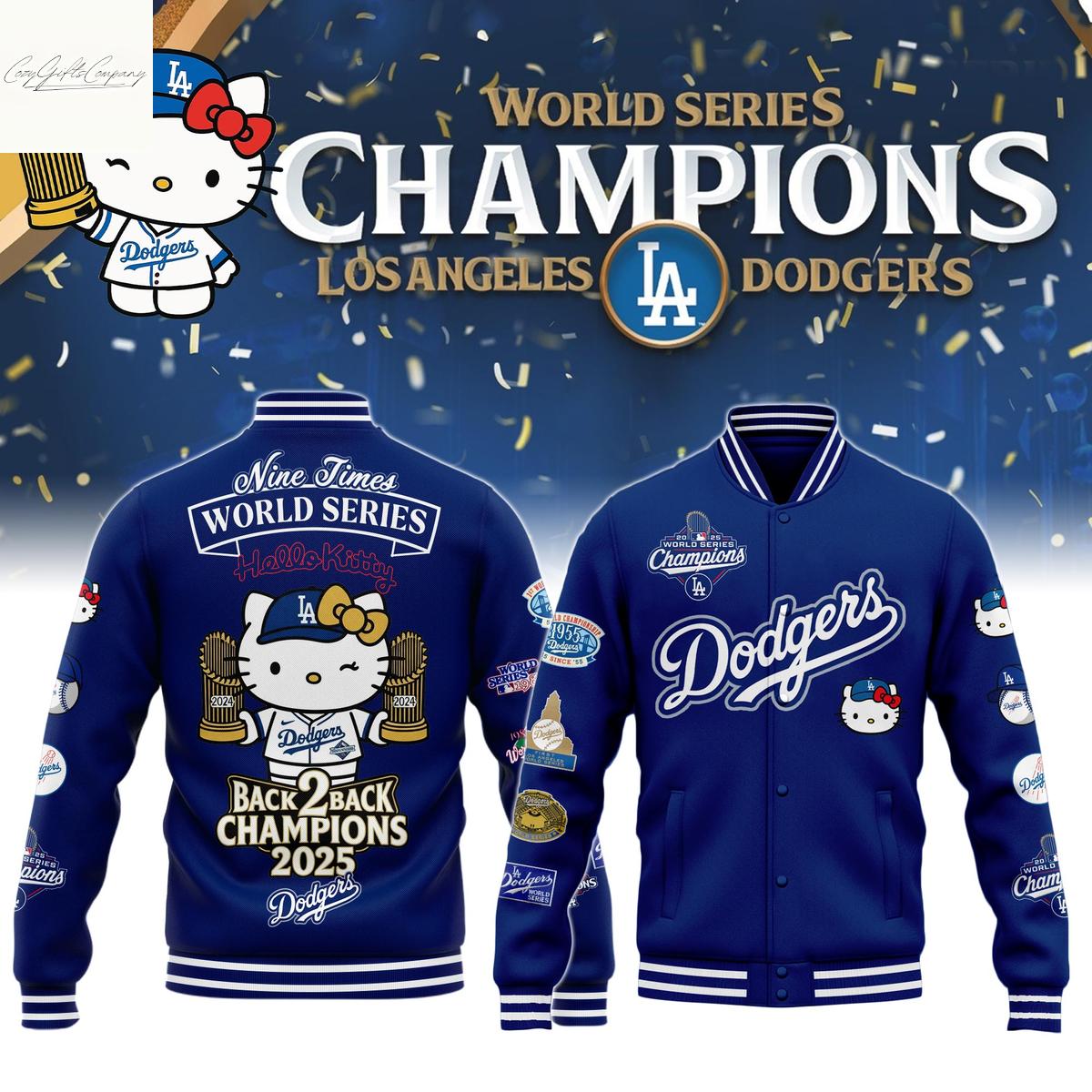 Los Angeles Dodgers x Hello Kitty World Series Champions 2025 Baseball Jacket Los Angeles Dodgers x Hello Kitty World Series Champions 2025 Baseball Jacket