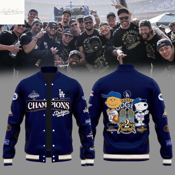 Los Angeles Dodgers x Snoopy To Back 2025 World Series Champions Baseball Jacket