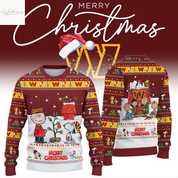 Washington Commanders 2025 Snoopy Christmas Ugly Sweater